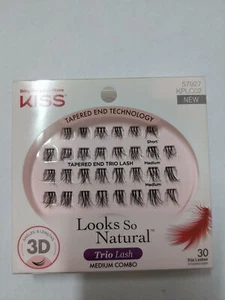 2 PACK Kiss Ever EZ Lashes Trio Lash - 30 ct in Various Lengths, Medium Combo - Picture 1 of 1