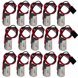 15x for FBT030A FUJI NB2 PLC CNC ER3V/3.6V 1200mAh Li-Battery With Black Plug - Picture 1 of 4