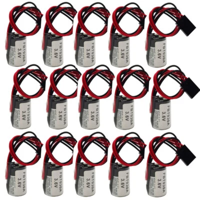 15x for FBT030A FUJI NB2 PLC CNC ER3V/3.6V 1200mAh Li-Battery With Black Plug - Image 1 of 4