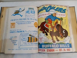 Vintage Huston Oilers 1963 Whole Season Programs In One Of A Kind Binded Book - Picture 1 of 24