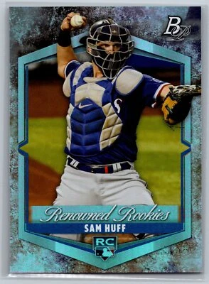 2021 Bowman Platinum Renowned Rookies Baseball #RR-15 Sam Huff RC Texas Rangers - Image 1 of 2