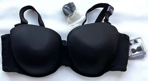 CATHERINES INTIMATES Black Strapless MultiWay Underwire Bra Womens Plus 44DD NEW - Picture 1 of 6