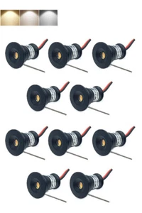 10/20PCS/set 1W Spotlight COb Recessed LED Ceiling Down Light DC12V Black/Silver - Picture 1 of 12