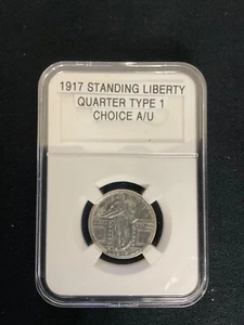 1917 STANDING LIBERTY QUARTER TYPE 1 CHOICE A/U - Picture 1 of 4