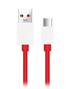 OnePlus Warp Charge Red Supports Upto 65W Charger Lead Type-A to Type-C Cable 1m - Picture 1 of 2