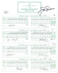 JACK NICKLAUS SIGNED 8x10 1986 Masters Scorecard A 10 Autograph JSA TT74421 - Picture 1 of 1