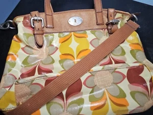 Fossil Calypso Key Per ZB5127 Multi Color Floral  Print Coated Canvas Tote Bag - Picture 1 of 13