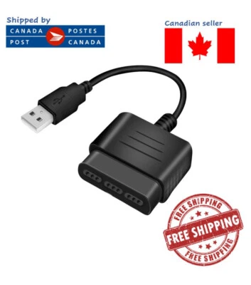 USB Adapter Converter Cable Cord for PS1/PS2 Wired Controller to PS3 Console PC - Image 1 of 2