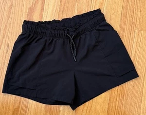 Athleta All Play 3" Running Shorts Girls L/12 Gray Camo Athletic Wear Drawstring - Picture 1 of 7
