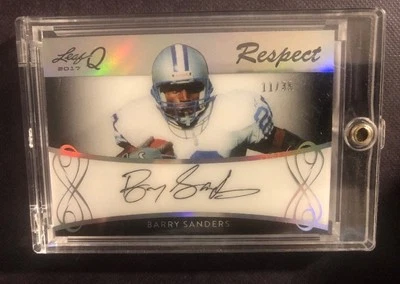 Barry Sanders 2017 Leaf Respect Auto 11/35 Detroit Lions - Image 1 of 2