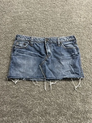 Linda minifalda deshilachada vintage Y2K años 2000 plateada CO para mujer talla 30 de colección Foto 1 de 4