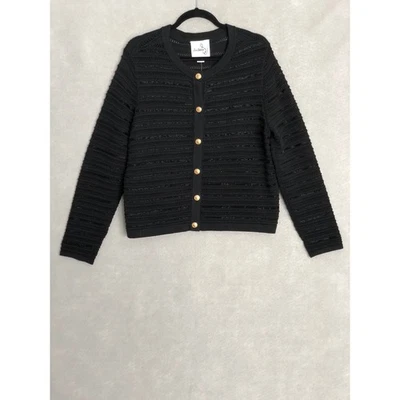 Sam Edelman Ramona Jacket Women's XL Beaded Cardigan Black NEW - Image 1 of 4