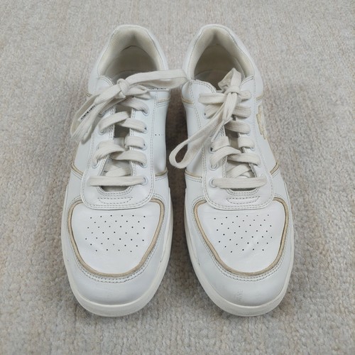 Tory Burch Quadrifoglio Cappotto Sneakers Donna 11 M Bianco Designer Casual Scarpe Comode