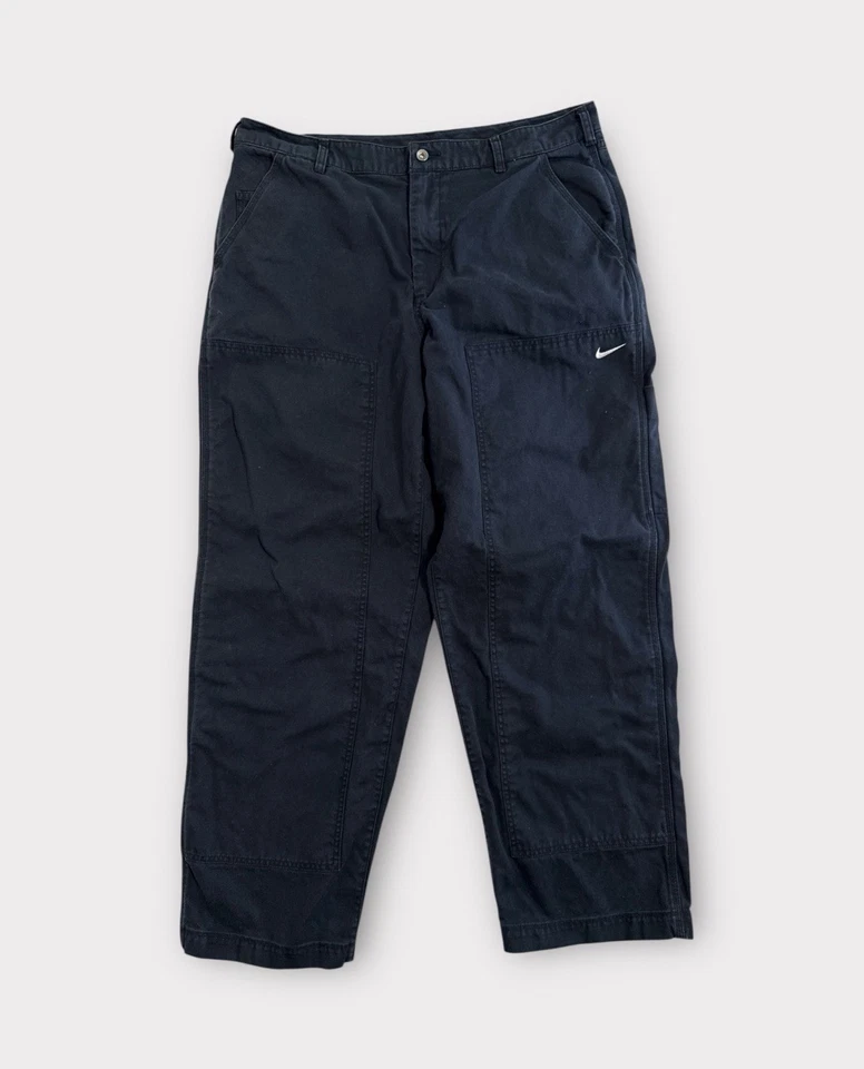 Nike Double Knee Pants Men’s 36X31 Black Baggy Carpenter Work Wear Skate Y2K - Image 1 of 4