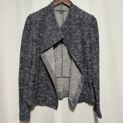 Vince Women’s Cotton Tweed Open Front Blazer Sz Med Blue And White Marled - Image 1 of 4