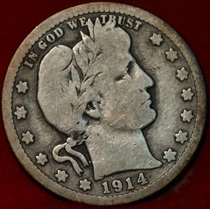1914-D Denver Mint Silver Barber Quarter - Picture 1 of 2