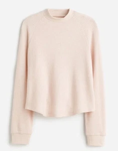 MADEWELL Waffel-Strick Langarm Rundhalsausschnitt Tee Heather Brush Pink Größe XS EUC - Bild 1 von 12