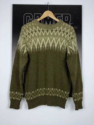 🚨 Dale Of Norway Vintage Crazy Knitted Wool Sweater Green Srteetwear Sz L - Image 1 of 4