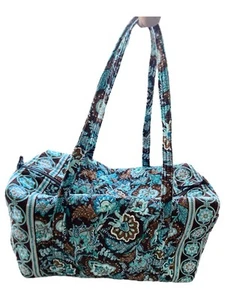 Vera Bradley Seesack Seesack Weekender Tasche braun Java blau 21x12x10" Gepäck - Bild 1 von 8