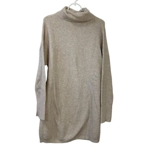 Aerie Damen Größe Small hellbraun Grobstrick Rollkragen Pullover Kleid Herbst minimalistisch - Bild 1 von 6