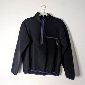 Vintage Patagonia Black Pullover Fleece Sweater Large - Picture 1 of 7