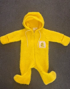 Vintage Sesame Street Big Bird Fluffy Jumper Coverall Muppets 6-18 months - Picture 1 of 7