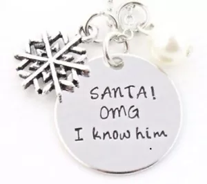 ELF SILVER PENDANT NECKLACE 🎅SANTA OMG I KNOW HIM-CHRISTMAS MOVIE -WILL FERRELL - Picture 1 of 1