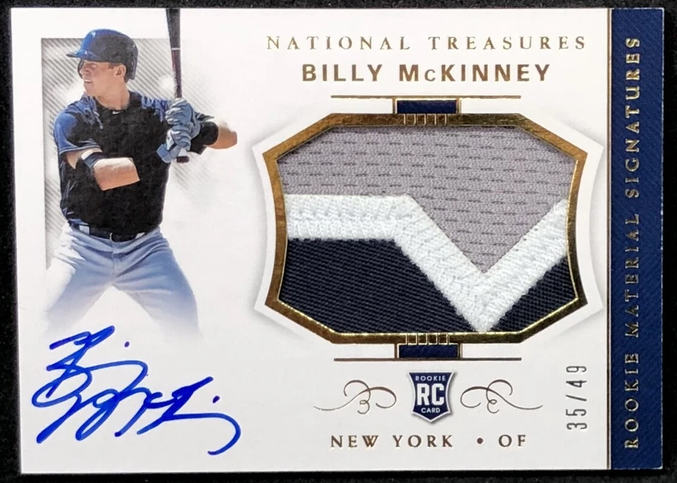 BILLY MCKINNEY 2018 Panini National Treasures JUMBO LOGO PATCH AUTO ROOKIE #/49! - Image 1 of 1