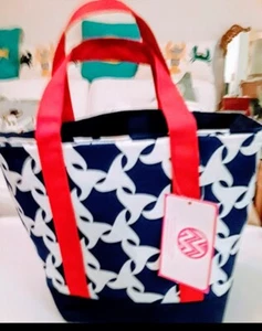 Insulated Tote Bag Cooler Work School Adults Kids Red White Blue Chic Fun Lunchs - Picture 1 of 4