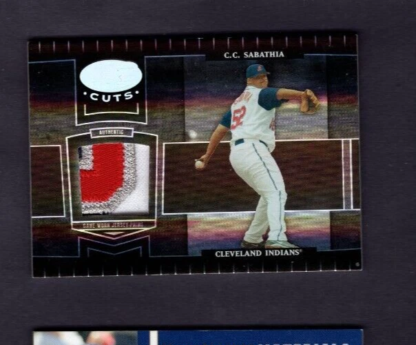 Parche con logotipo de 4 colores negro corte hoja 2004 corte hoja #68 cc Sabathia #1/1 casi nuevo Foto 1 de 2