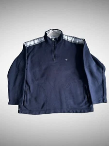 Vintage Versace Intensive 1/4 Zip Blue & White Collared Pullover Sweatshirt Lg - Picture 1 of 10