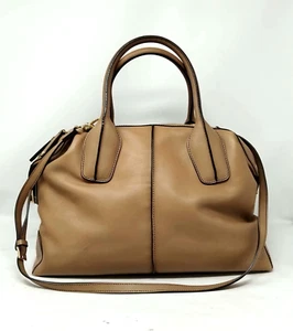 Tod's D Styling Bag Camel Brown Leather Large Tote Shoulder Hand Bag Authentic - Picture 1 of 11