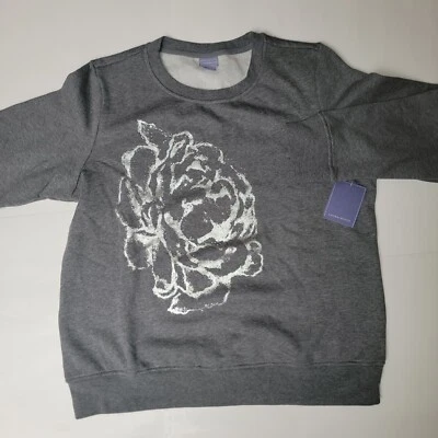 Laura Scott Casual Pullover Long Sleeve Fleece Sweatshirt Sz Large Heather Gray - Image 1 of 4