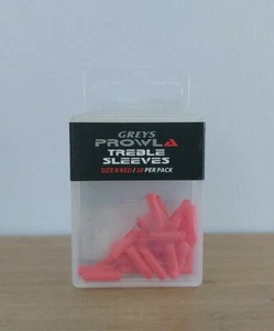 NEW 30 x Greys Prowla Treble Sleeves Size 8 Treble Hook Shank Pike Predator RED - Picture 1 of 1