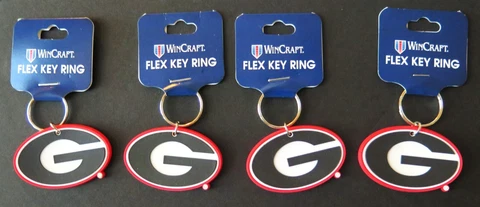 FOUR (4) GEORGIA BULLDOGS, FLEXIBLE KEY RINGS FROM WINCRAFT Cover