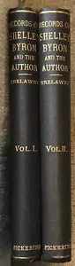 TRELAWNY " RECORDS OF SHELLEY, BYRON AND THE AUTHOR " 1878 1ST 2 VOLS HC VG - Foto 1 di 4
