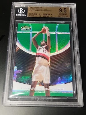 2005-06 Topps Finest 141 LaMarcus Aldridge RC refractor verde #001/129 BGS 9,5  Foto 1 de 3