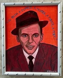 VELVET FRANK SINATRA!  ORIGINAL FRAMED PAINTING BY PAMELA ROBERTS (1953-1998) - Picture 1 of 6