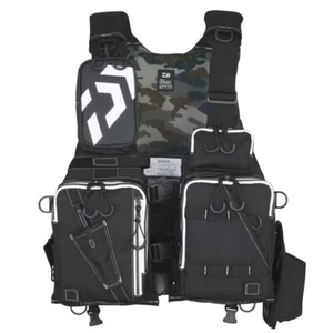 DAIWA Fishing Float Game Vest Life Preserver black White DF-6224 Free Size JAPAN - Picture 1 of 5