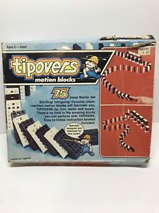 Vintage Tipovers Motion Blocks 71 piece Skyline #120 Domino Toy Original Box
