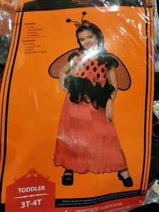 New WalMart Toddler Girls Ladybug Halloween Costume, 3T /4T Long Dress Modest - Picture 1 of 6