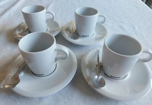 Nespresso Professional Collection Ceramic Espresso Cups, Spoon & Saucers x 4 NEW - Picture 1 of 6