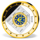 Pamiątkowe tłoczenie Gigantów 10 lat Euro - Cu posrebrzane ze złotą nakładką 137g