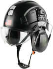 Safety Helmet Hard Hat with Visor and Ear Protection Adjustable Lightweight Vent