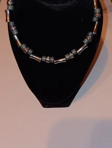 Collar Panama Jack 17" Tono Plata Varilla y Cuentas Azules Gargantilla Garra Langosta - Imagen 1 de 3