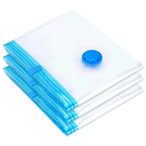 VACUUM STORAGE BAG 80 X 100cm 3pk LARGE JUMBO TRANSPARENT SPACE SAVING - Picture 1 of 3