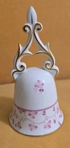 HEREND Hand Painted BELL Large 5" H 175 Jubilee Hungary #8037-0-19 Raspberry - Picture 1 of 8