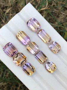 55.25 Carat Exquisite Fancy Custom Cut Bolivian Ametrine lot For Jewelry - Picture 1 of 8