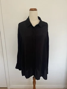Decjuba Size M 12 14Black Long Sleeve Button Up Shirt Seed Country Road Witchery - Picture 1 of 7