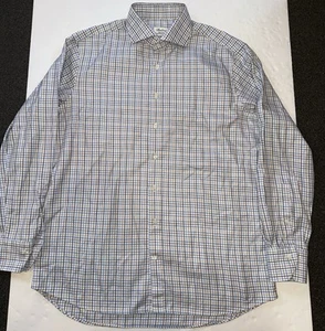 Stenstroms Men’s Fitted Body Twofold Super Cotton Button Up Dress Shirt SZ 17/43 - Picture 1 of 8
